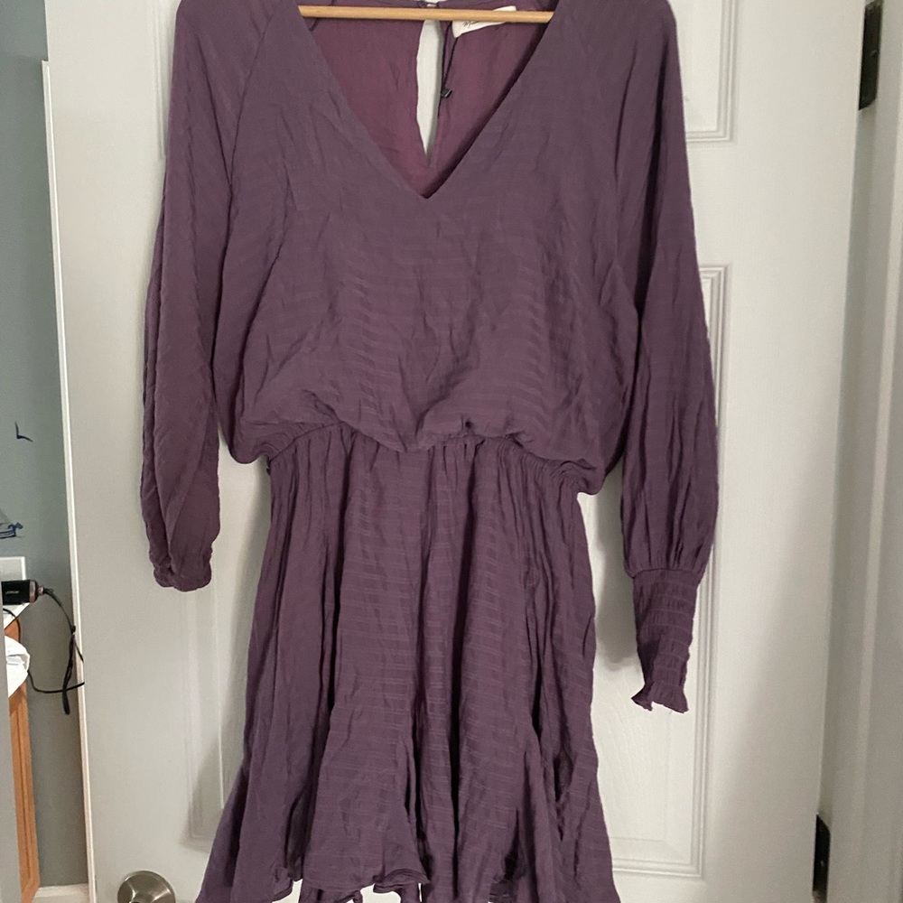 Mustard Seed Mauve Long Sleeve V-Neck Romper